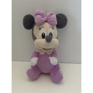 Disney Theme Park Lavender Baby Minnie Mouse Plush Stuffed Animal Toy 11”